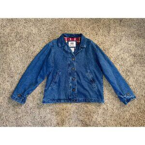 FADED GLORY Jacket Barn Coat Denim Blanket Lined Blue Western Outdoor Rugged M
